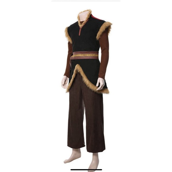 Frozen 2 Cosplay Prince Kristoff Costume Coat Halloween Outfit Full Set Disney - Picture 4 of 16